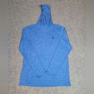 Spyder Proweb Men's Hoodie Size L  Blue Performance Lightweight Long Sleeve